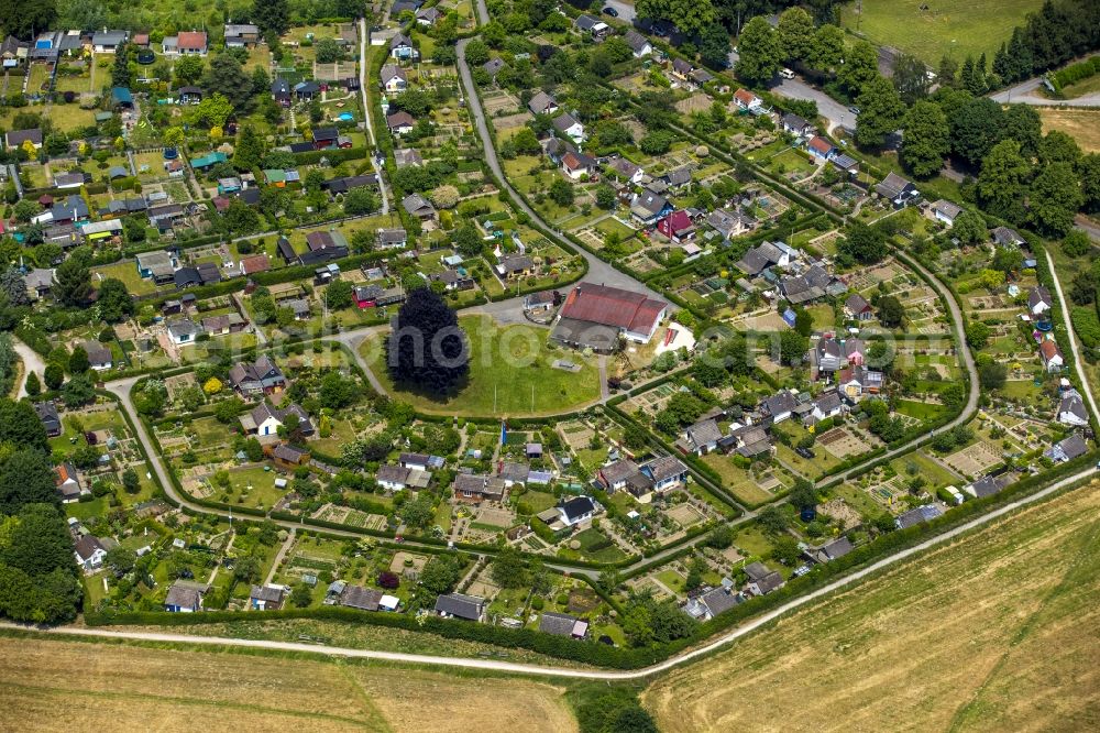 Aerial photograph Schwerte - Ruins of a small garden in Schwerte in the state North Rhine-Westphalia