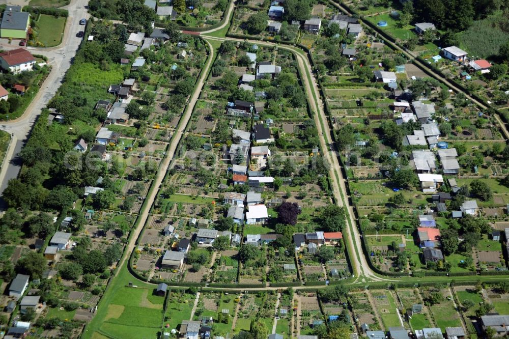 Aerial image Teterow - Parcel of a small garden in Teterow in the state Mecklenburg - Western Pomerania