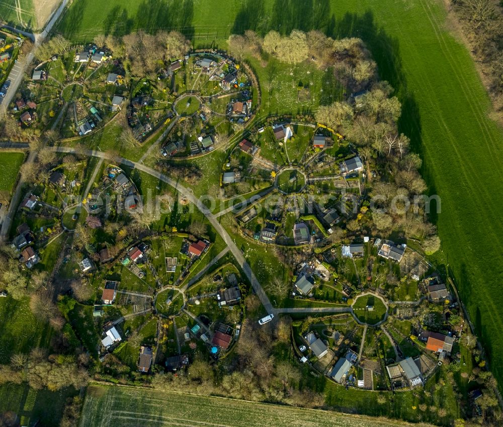 Witten from the bird's eye view: Ruins of a small garden in Witten in the state North Rhine-Westphalia