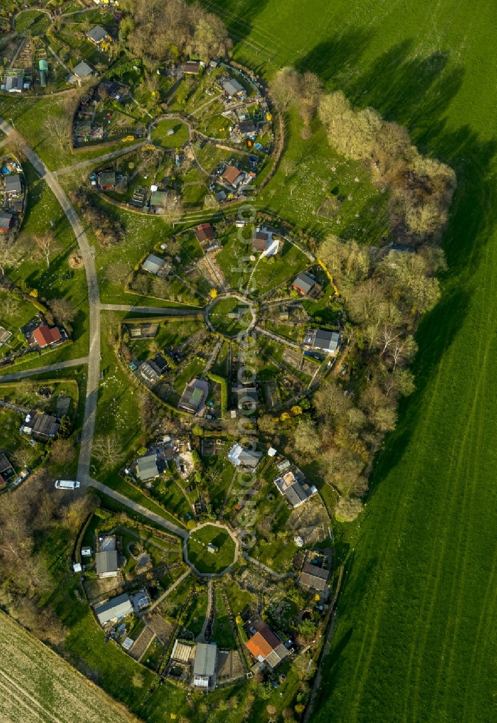 Aerial image Witten - Ruins of a small garden in Witten in the state North Rhine-Westphalia