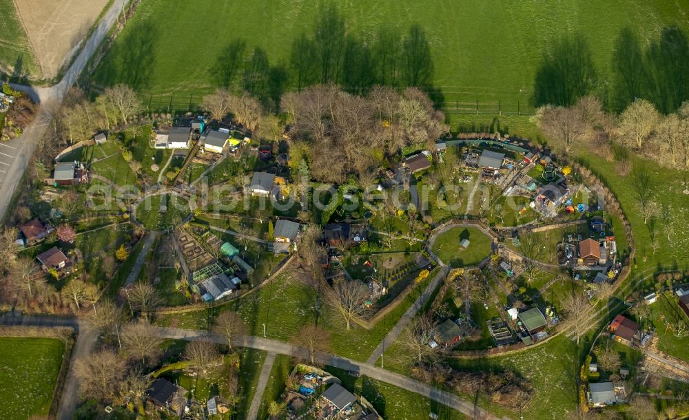 Aerial photograph Witten - Ruins of a small garden in Witten in the state North Rhine-Westphalia