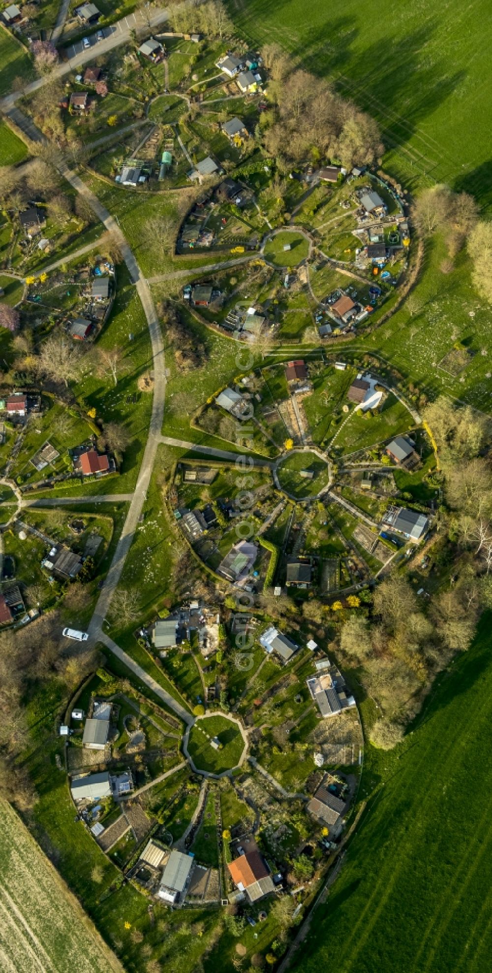 Witten from above - Ruins of a small garden in Witten in the state North Rhine-Westphalia