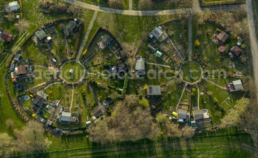 Witten from the bird's eye view: Ruins of a small garden in Witten in the state North Rhine-Westphalia