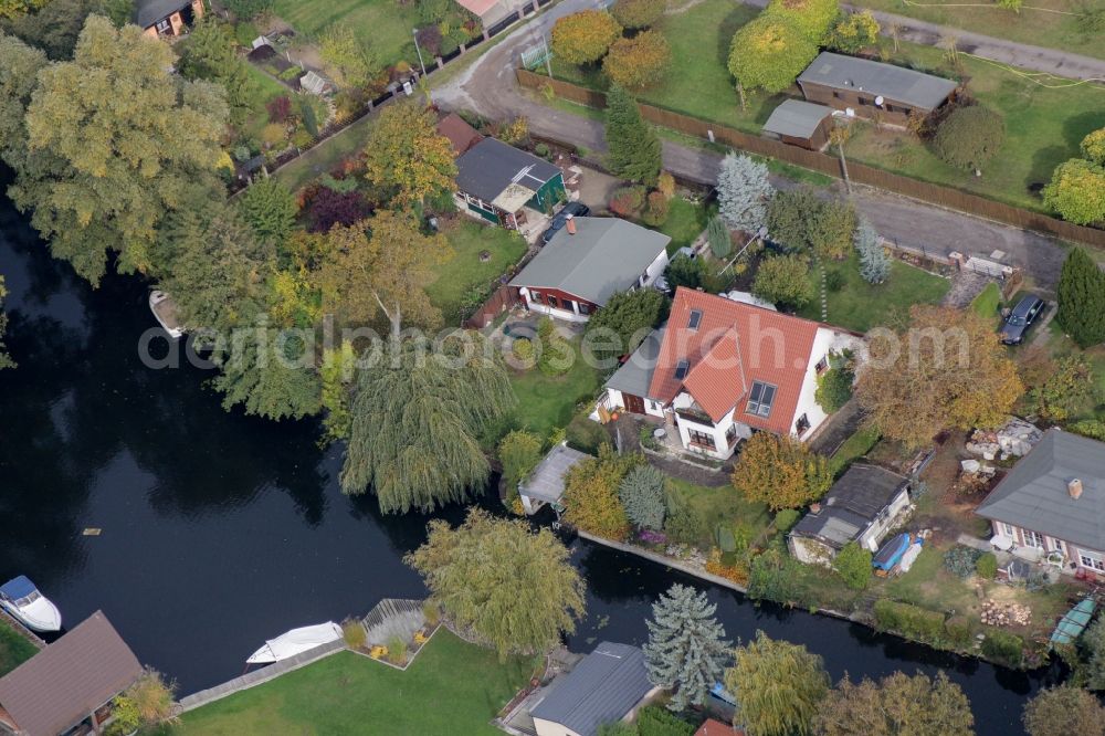 Ketzin from the bird's eye view: Parcel of a small garden in Ketzin in the state Brandenburg