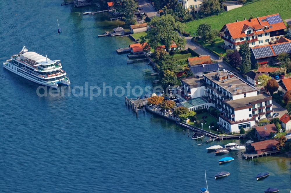 Berg from the bird's eye view: Passenger ship Starnberg in Berg in the state Bavaria, Germany