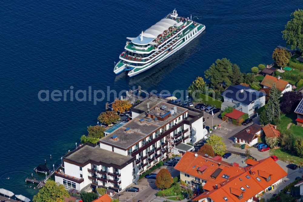 Berg from above - Passenger ship Starnberg in Berg in the state Bavaria, Germany