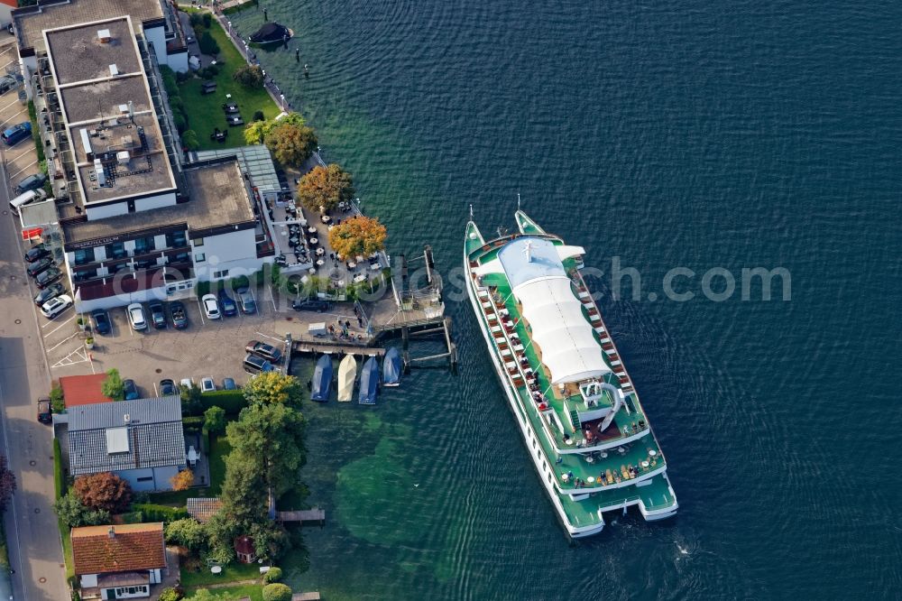 Aerial photograph Berg - Passenger ship Starnberg in Berg in the state Bavaria, Germany