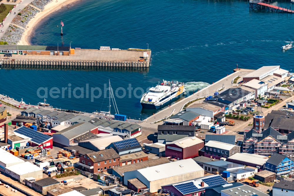 Aerial image Helgoland - Passenger ship Adler Jet in Helgoland in the state Schleswig-Holstein, Germany