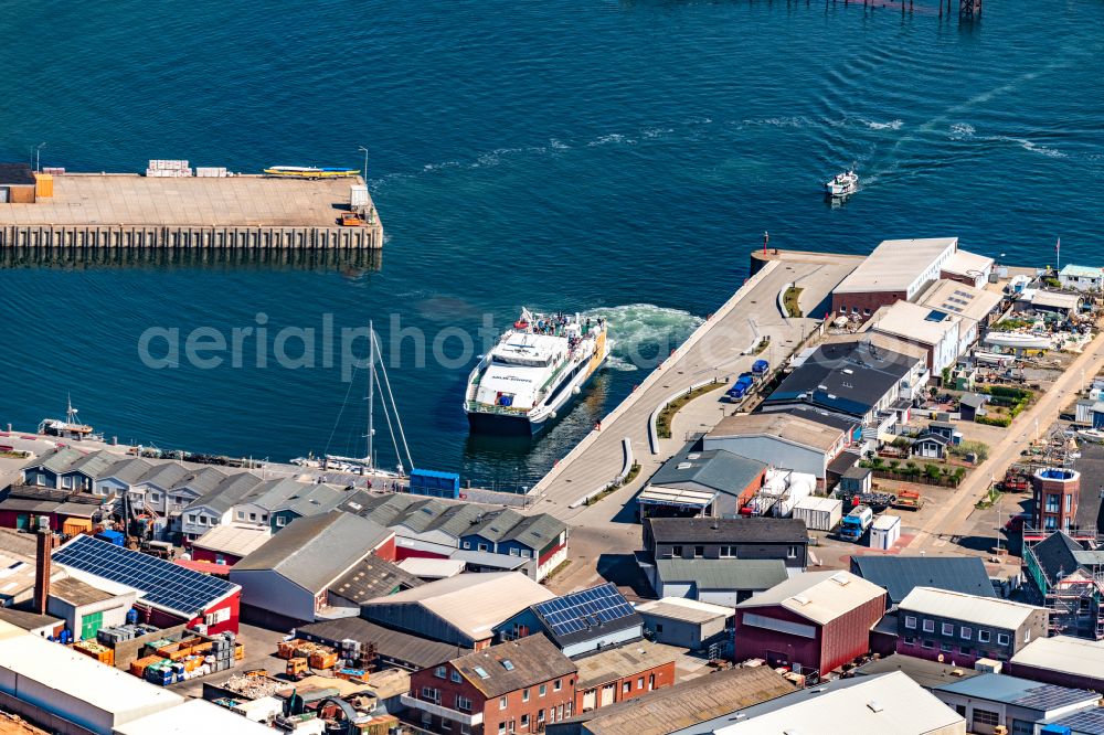 Aerial photograph Helgoland - Passenger ship Adler Jet in Helgoland in the state Schleswig-Holstein, Germany