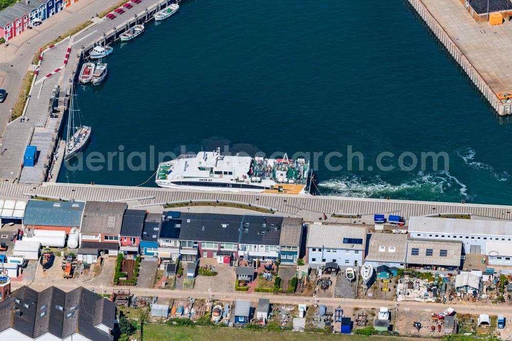 Aerial image Helgoland - Passenger ship Adler Jet in Helgoland in the state Schleswig-Holstein, Germany