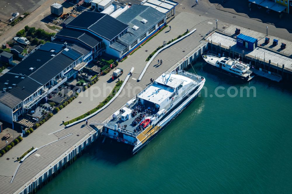 Aerial image Helgoland - Passenger ship Adler Jet in Helgoland in the state Schleswig-Holstein, Germany