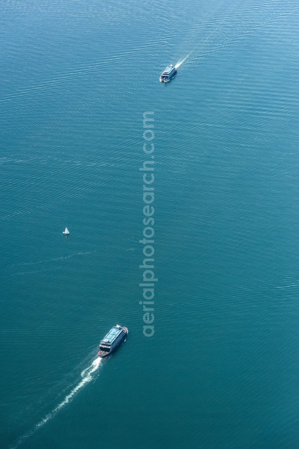 Aerial image Meersburg - Passenger ship on Bodensee in Meersburg in the state Baden-Wuerttemberg, Germany