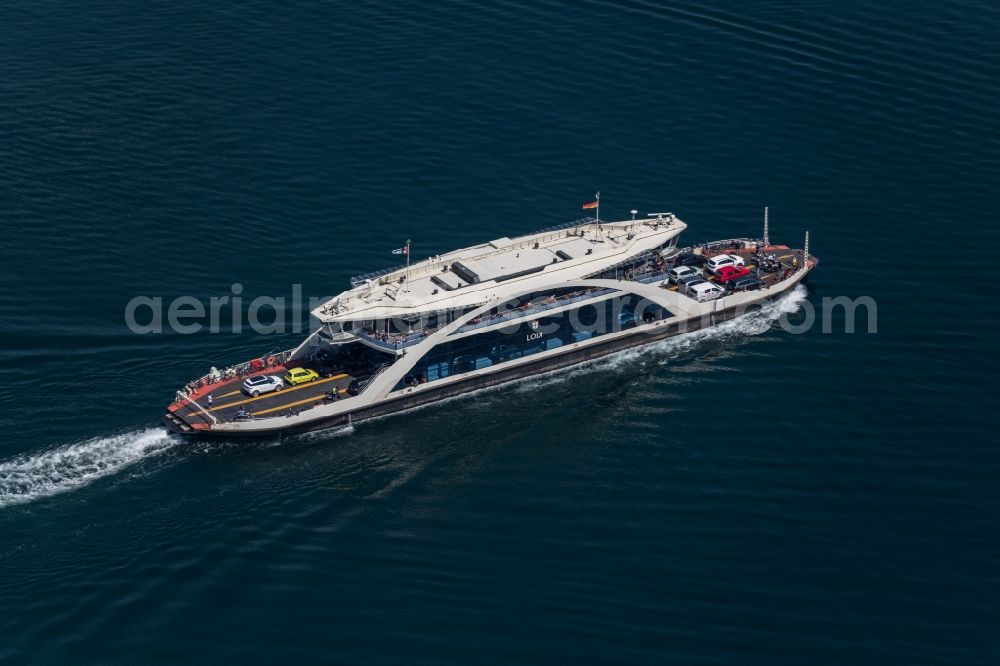 Aerial image Meersburg - Passenger ship on Bodensee in Meersburg in the state Baden-Wuerttemberg, Germany