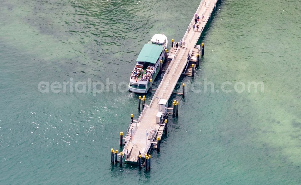 Aerial photograph Konstanz - Passenger ship on Bootsanleger Mainau in Konstanz in the state , Germany