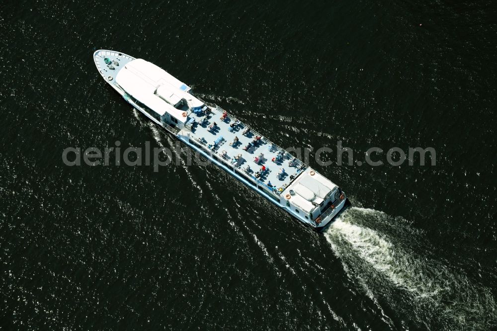 Aerial photograph Berlin - Passenger ship Brasil in the district Oberschoeneweide in Berlin, Germany