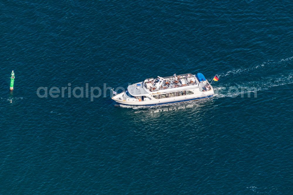 Rostock from above - Passenger ship MS Carpe Diem in Rostock at the baltic sea coast in the state Mecklenburg - Western Pomerania, Germany