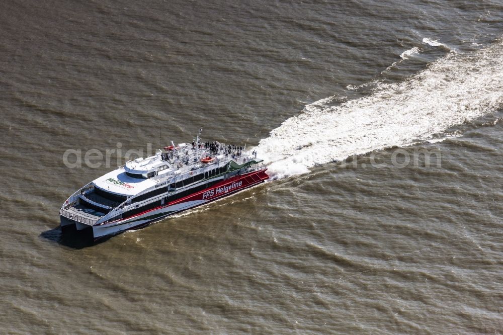 Aerial image Hamburg - Passenger ship auf of Elbe in Hamburg, Germany