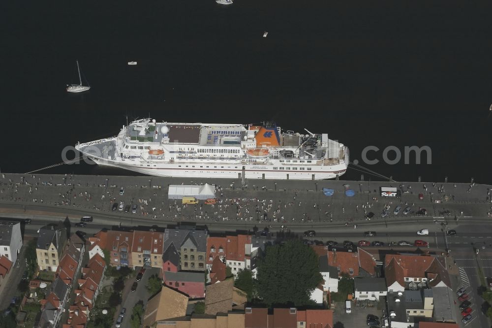 Aerial photograph Flensburg - Passenger and passenger ship in Flensburg in Schleswig-Holstein