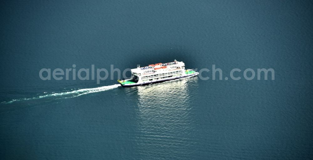 Toscolano Maderno from above - Passenger ship Auf dem Gardasee in Toscolano Maderno in Lombardei, Italy