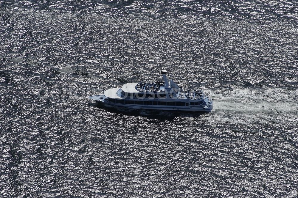 Strande from the bird's eye view: Passenger ship MS. HAMBURG in Strande in the state Schleswig-Holstein. The motor vessel is the official escort ship for viewers of Kieler Woche