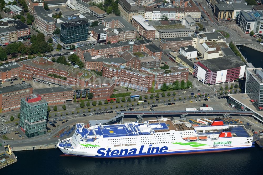 Aerial image Kiel - Passenger ship STENA GERMANICA of Stene Line in Kiel in the state Schleswig-Holstein