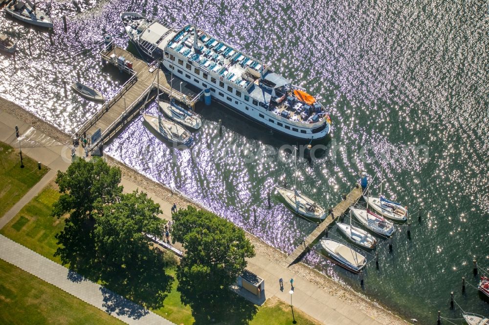 Aerial image Lübeck - Passenger ship Marittima in Luebeck in the state Schleswig-Holstein