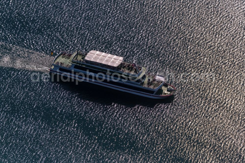 Aerial photograph Markkleeberg - Passenger ship Markkleeberg on the Markkleberger See in Markkleeberg in the state Saxony, Germany