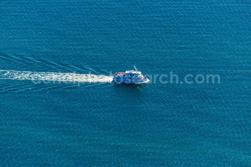 Sassnitz from the bird's eye view: Passenger ship NORDWIND in Sassnitz at the baltic sea coast in the state Mecklenburg - Western Pomerania, Germany