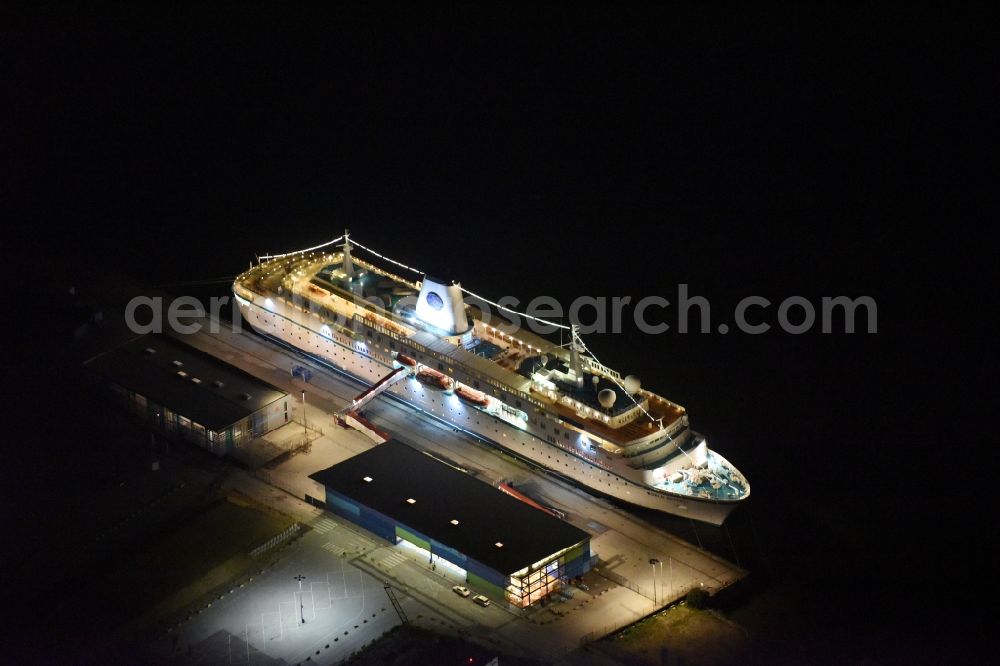 Aerial photograph Hamburg - Passenger ship MS World Odyssey - formerly MS Deutschland on Hamburg Cruise Center in Hamburg