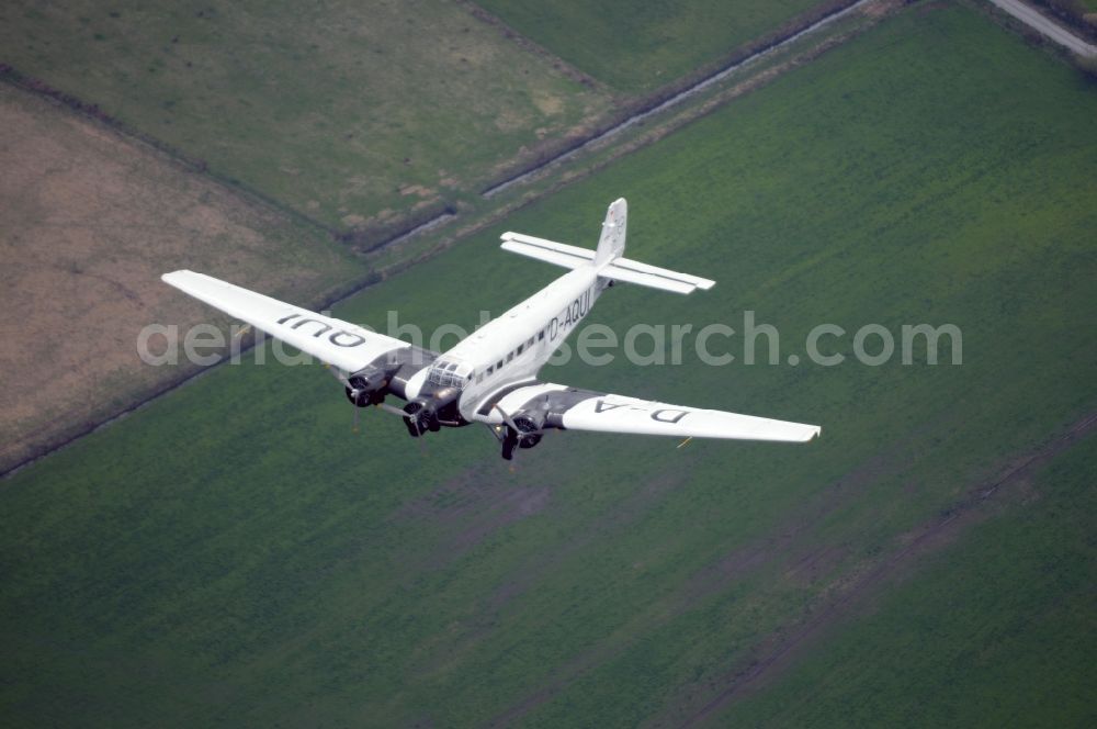 Weener from above - Airliner Junkers JU-52 over Weener in Lower Saxony