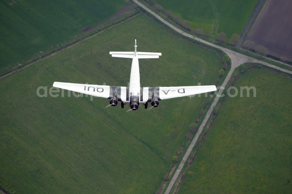 Aerial image Weener - Airliner Junkers JU-52 over Weener in Lower Saxony