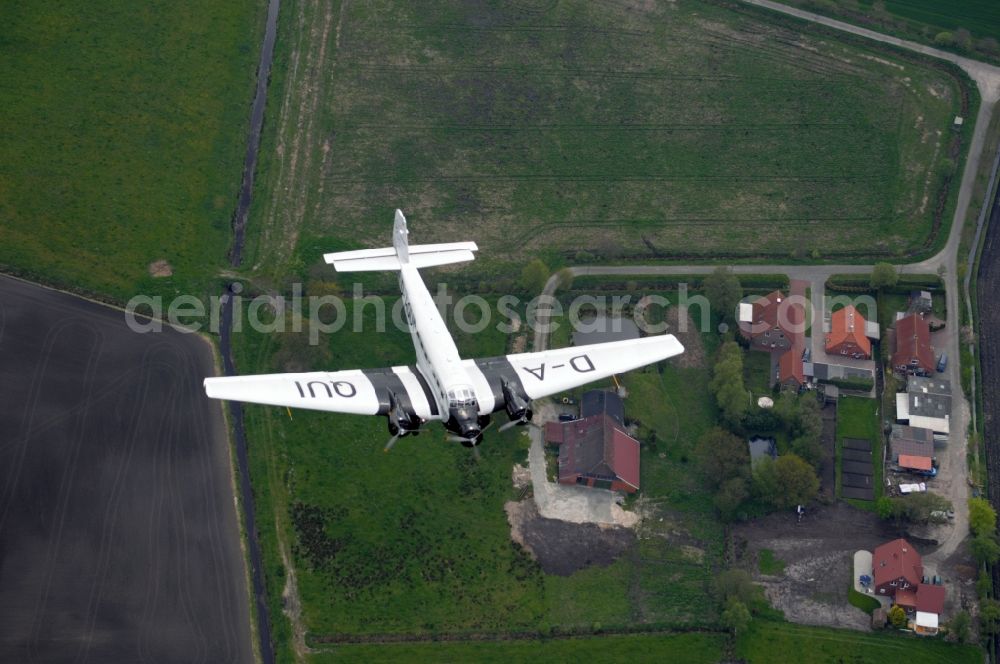 Aerial photograph Weener - Airliner Junkers JU-52 over Weener in Lower Saxony