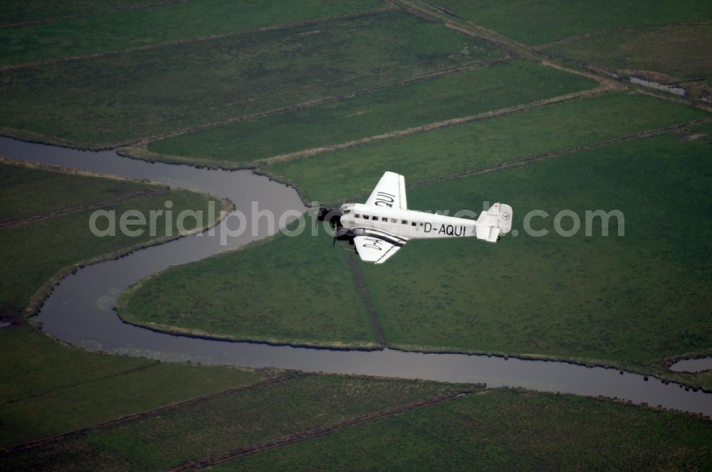 Aerial image Weener - Airliner Junkers JU-52 over Weener in Lower Saxony