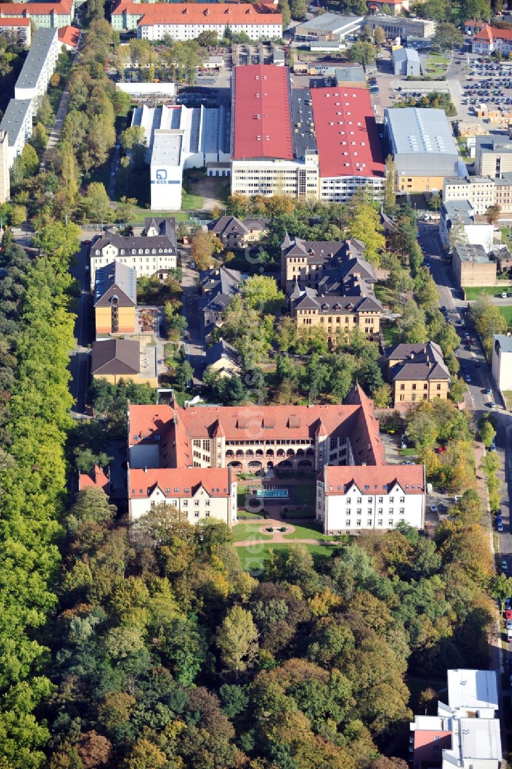 Halle an der Saale from above - View of the Paul Riebeck monastery in Halle / Saale in the state Saxony-Anhalt