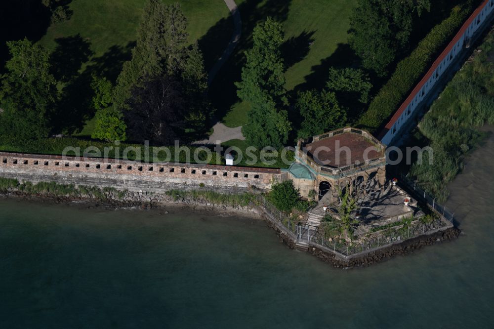 Friedrichshafen from the bird's eye view: Pavilion Mon Plaisir of the Royal Castle Friedrichshafen on the shore of Lake Constance in Friedrichshafen on Lake Constance in the state Baden-Wuerttemberg, Germany