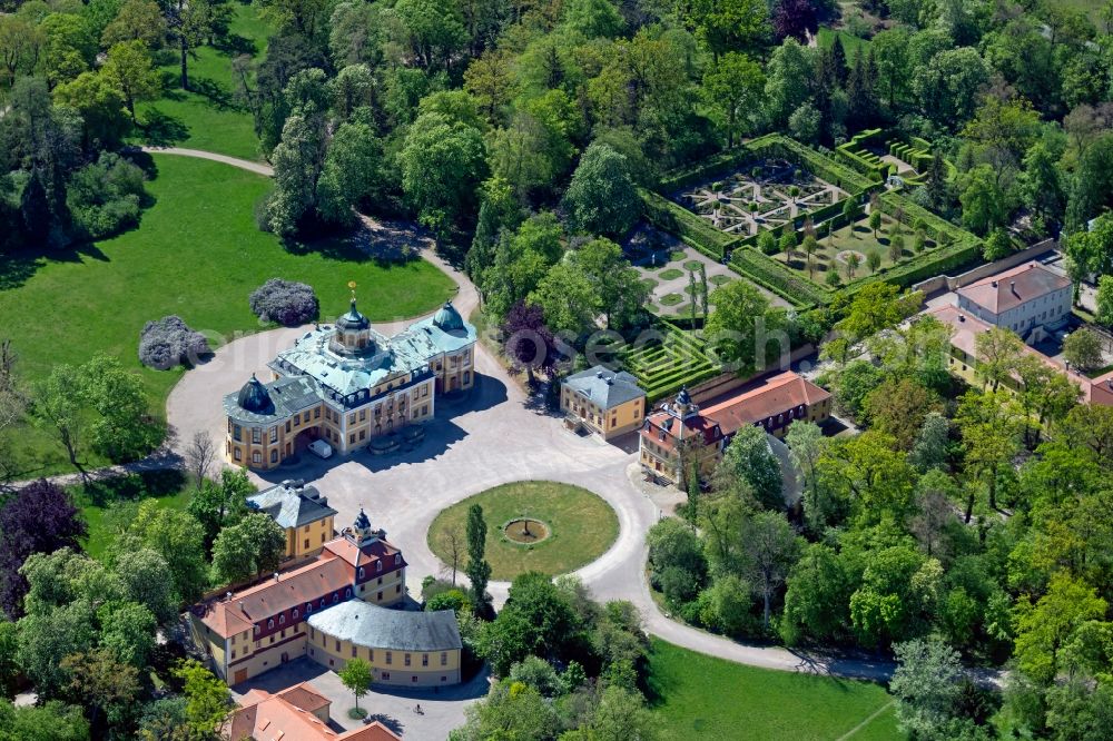 Weimar from above - Palace Pavillonshop in Schloss Belvedere in the district Belvedere in Weimar in the state Thuringia, Germany