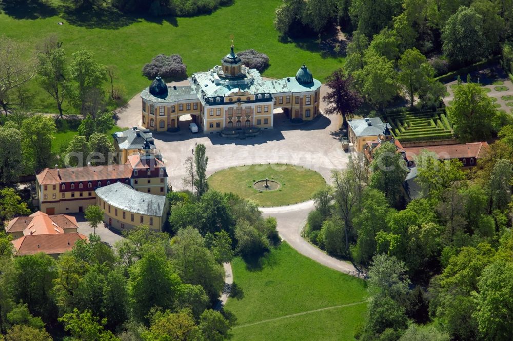 Weimar from above - Palace Pavillonshop in Schloss Belvedere in the district Belvedere in Weimar in the state Thuringia, Germany