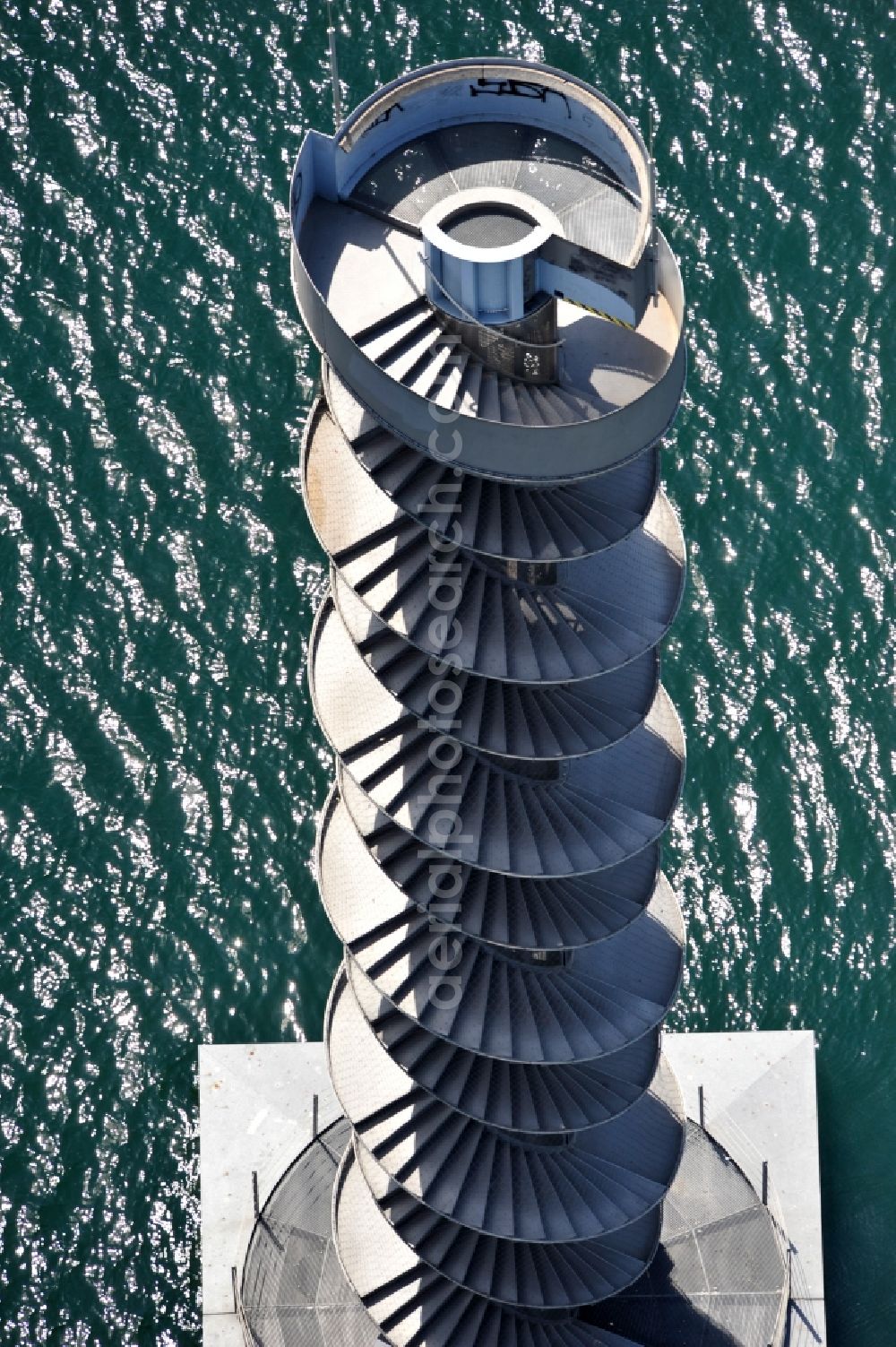 Aerial photograph Bitterfeld - Goitzsche landmark, the tower level with the pier Goitzsche lake near Bitterfeld