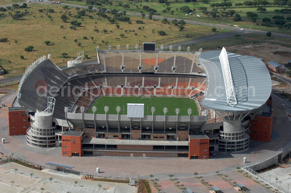 Aerial image Polokwane - Blick auf das Peter-Mokaba-Stadion in Polokwane in der Provinz Limpopo in Südafrika, erbaut zur Fußball-Weltmeisterschaft. View of the Peter - Mokaba - Stadium in Polokwane in South Africa for the FIFA World Cup 2010.