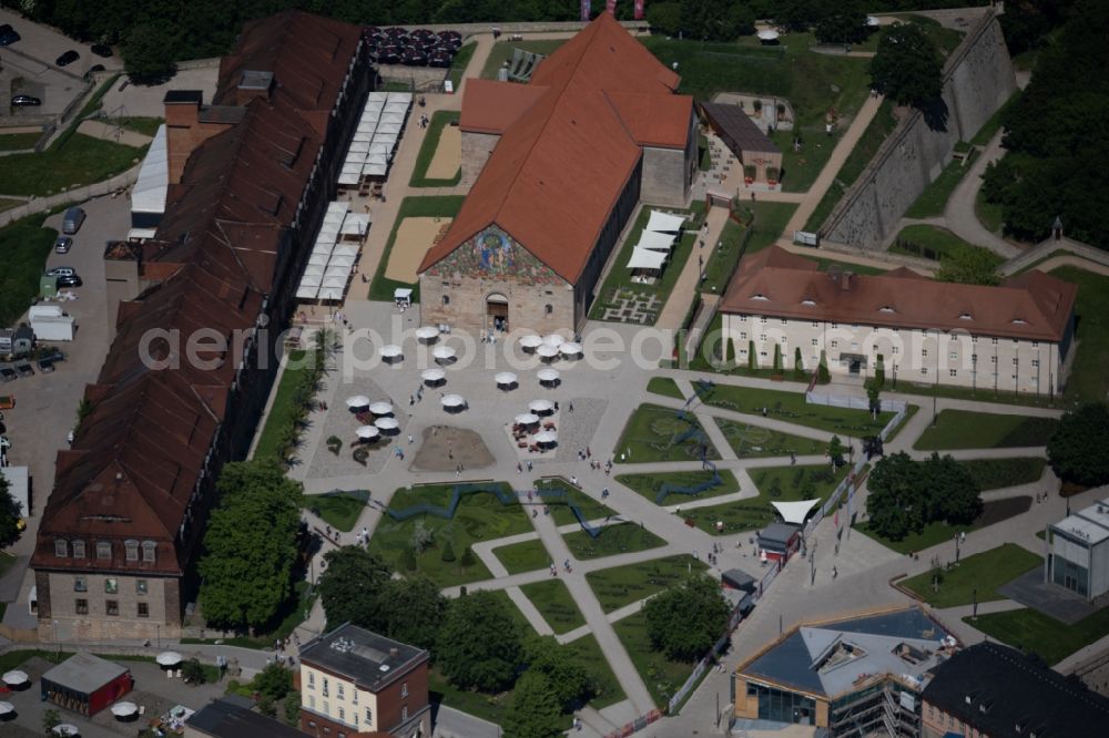 Aerial photograph Erfurt - Peterskirche for the Federal Garden Show 2021 on the Zitadelle Petersberg in Erfurt in the state of Thuringia, Germany