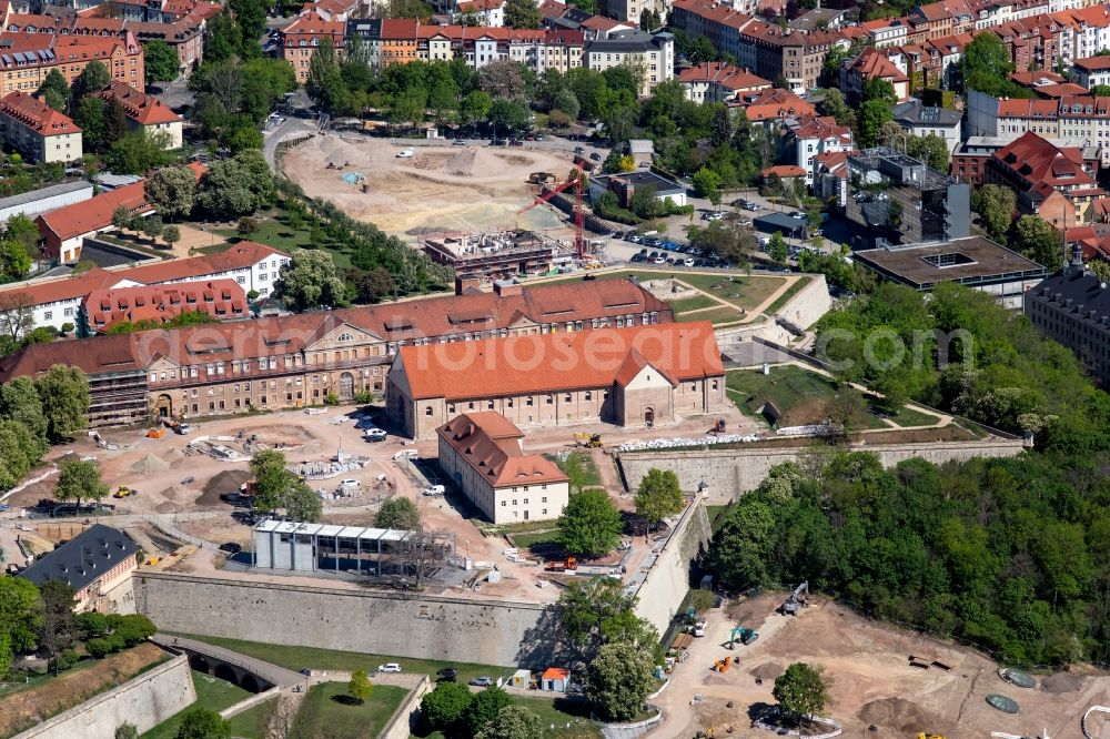 Aerial photograph Erfurt - Peterskirche for the Federal Garden Show 2021 on the Zitadelle Petersberg in the district Altstadt in Erfurt in the state of Thuringia, Germany