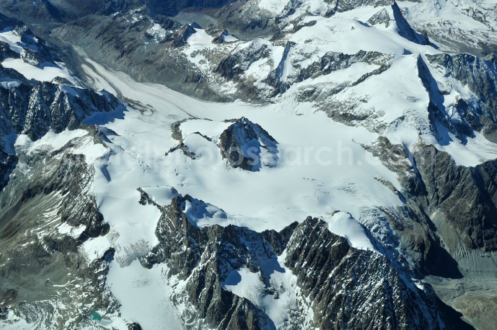 Arolla from above - View of the Petit Mont Collon near Arolla in the canton of Wallis in Switzerland