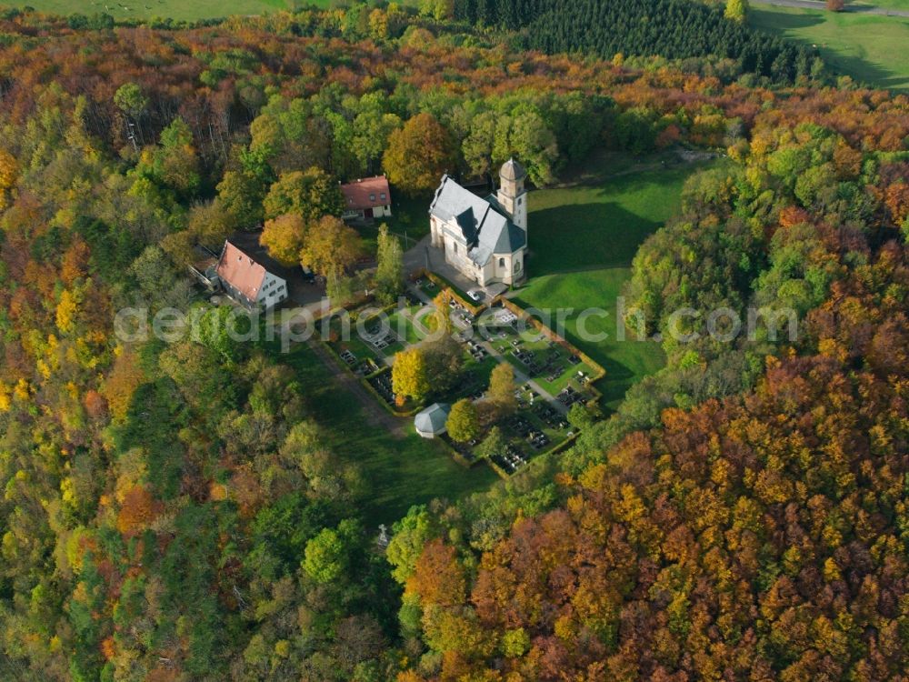 Schwäbisch Gmünd from the bird's eye view: The Baroque pilgrimage church of St. Mary and on the High Rechenberg in Schwäbisch Gmünd, Baden-Wuerttemberg