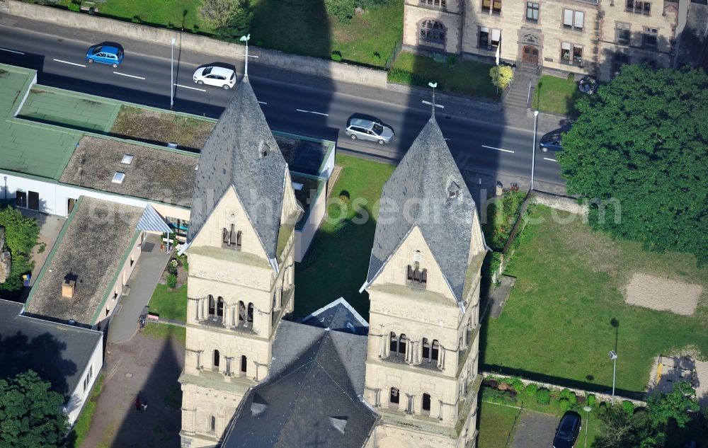 Aerial photograph Andernach - View of the Catholic Church of the Assumption with the Liebfrauenkirche and the Mariendom in Andernach in Rhineland-Palatinate