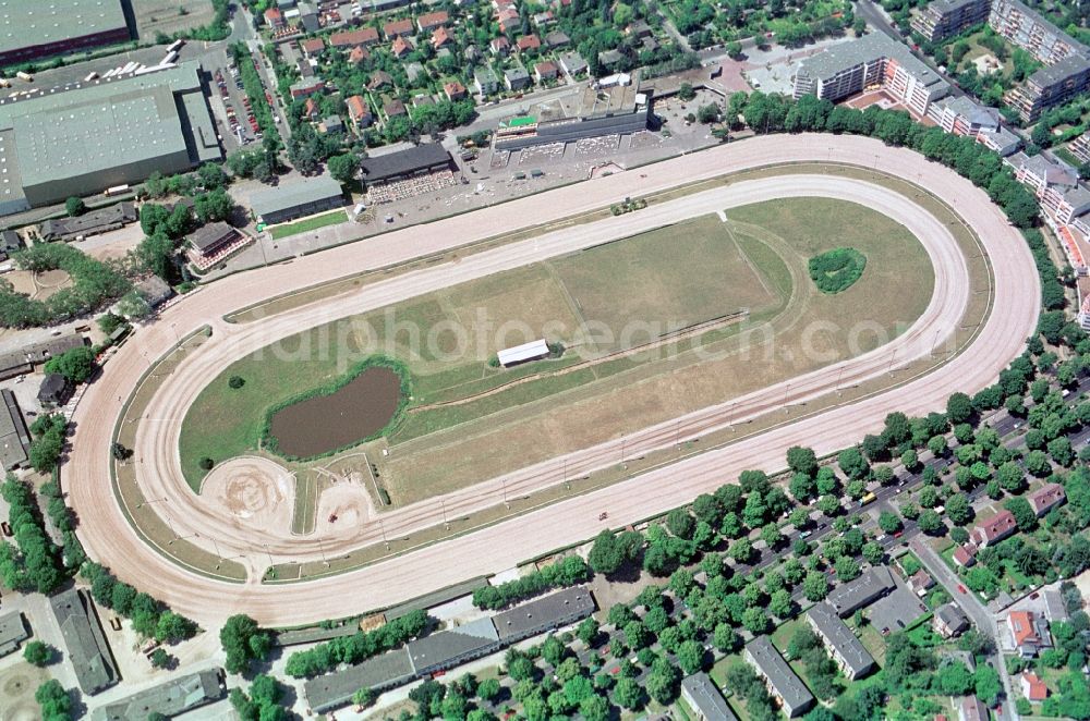 Berlin Mariendorf from above - Equestrian facility of trotting racetrack Mariendorf in Berlin