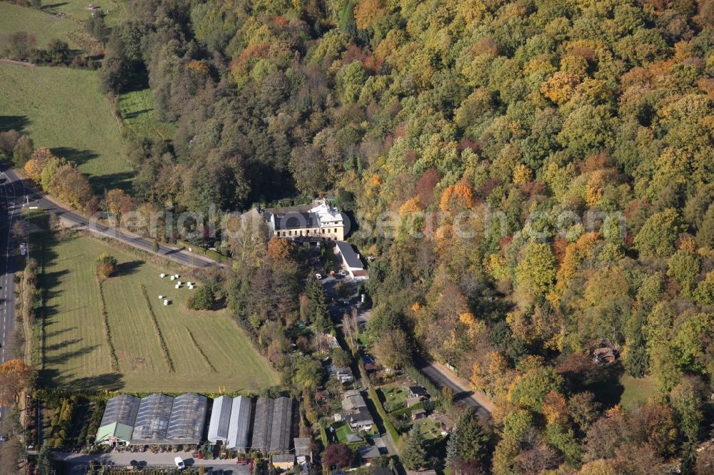 Aerial photograph Wiesbaden - Phaistos to the monastery mill and art and antique carpentry Wilfried Oldenburg at the Lahnstrasse in Wiesbaden in Hesse