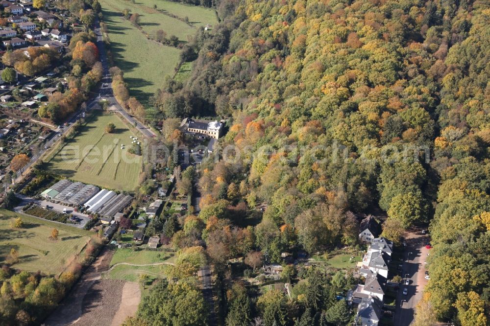 Wiesbaden from above - Phaistos to the monastery mill and art and antique carpentry Wilfried Oldenburg at the Lahnstrasse in Wiesbaden in Hesse