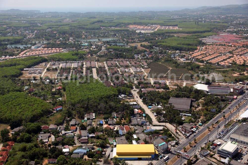 Si Sunthon from above - Landscape and buildings at Phanasin Parksville 3 Village in Si Sunthon on the island of Phuket in Thailand