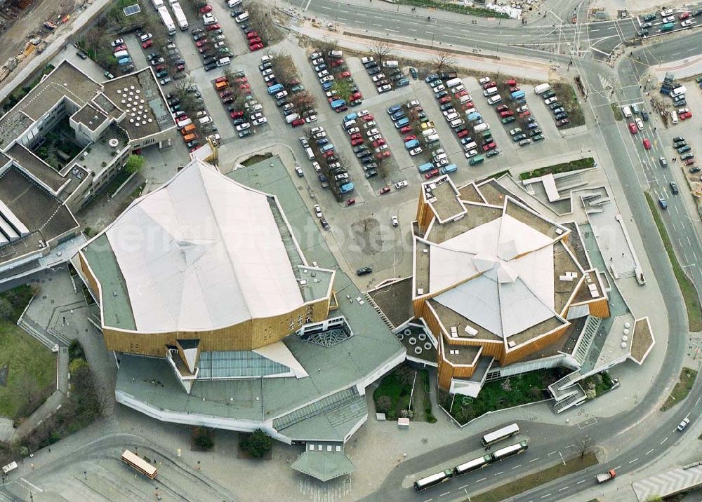 Berlin - Tiergarten from the bird's eye view: Philharmonie in Berlin-Tiergarten