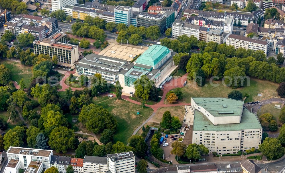 Aerial image Essen - Philharmonic hall in the Huyssenalle in the district Suedviertel in Essen at Ruhrgebiet in the state North Rhine-Westphalia